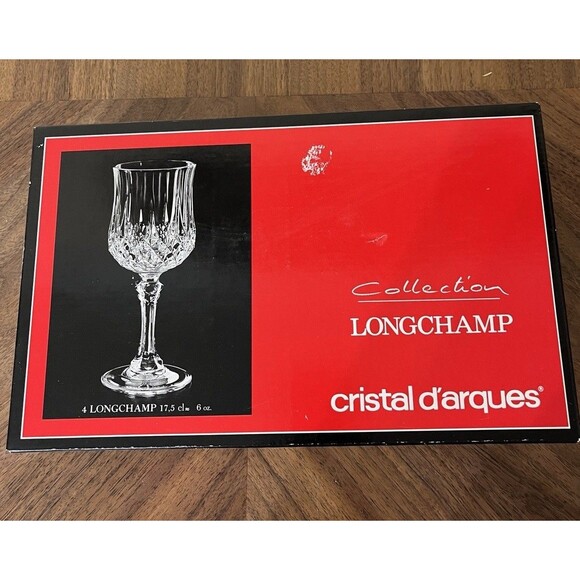 Longchamp Cristal D'arques Glasses 6 ounce Long Stem 17.5 cl. 6 Oz. 24% Pro - Picture 1 of 8